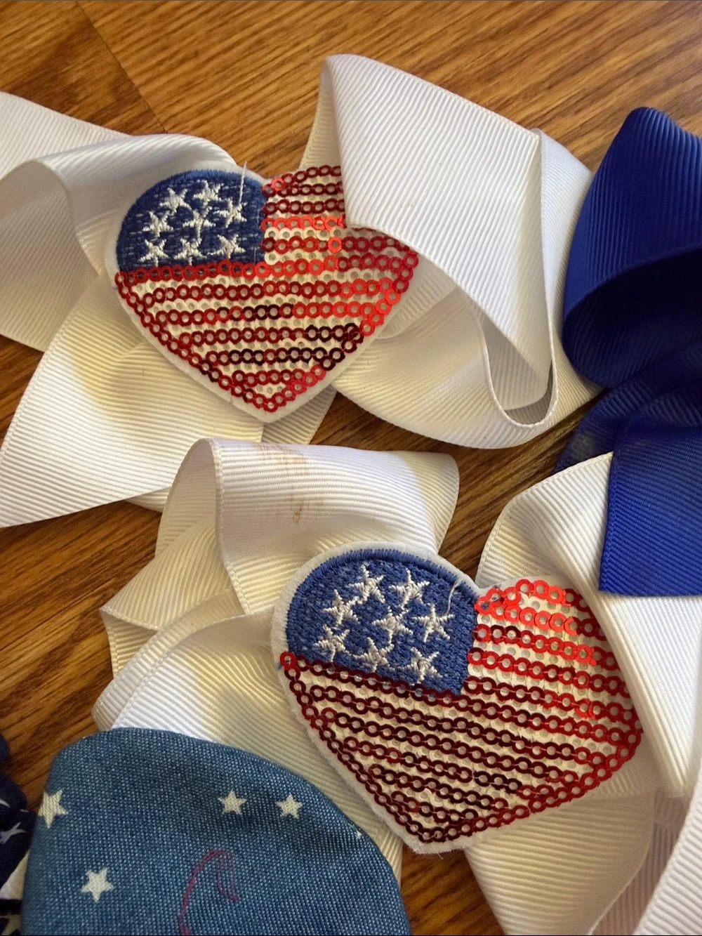 Kids Patriotic Headband & Bow Set - Red, White & Blue